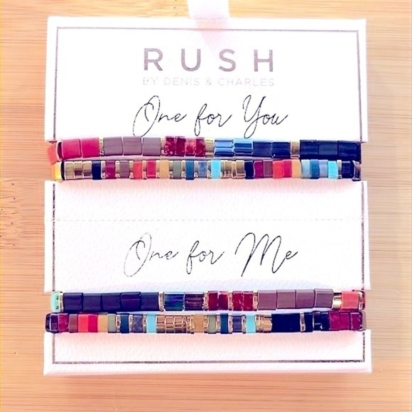 Brand New Rush By Denis & Charles Set of 4 Colorful Beaded Friendship Bracelets - Picture 1 of 11